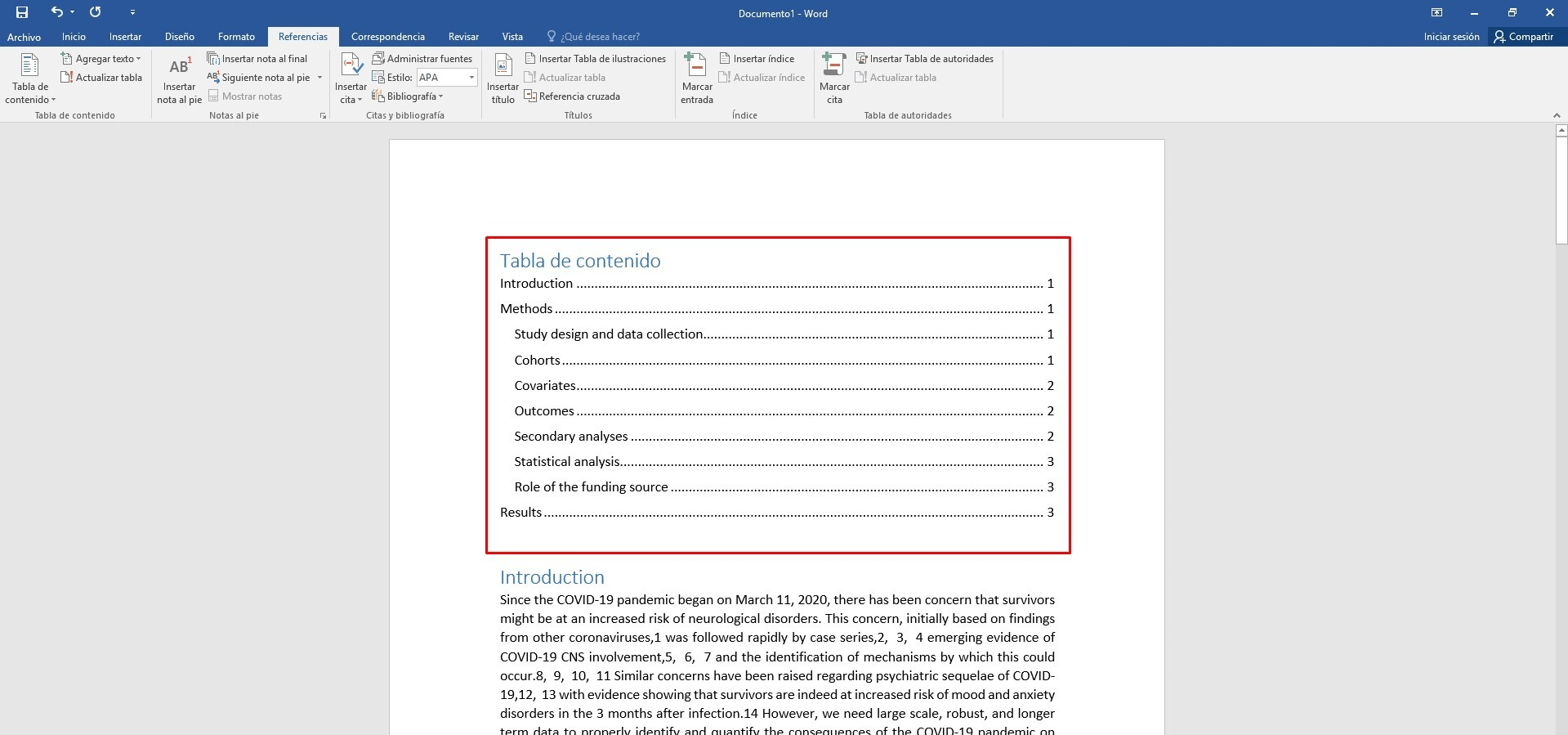 creando indice en word paso 4