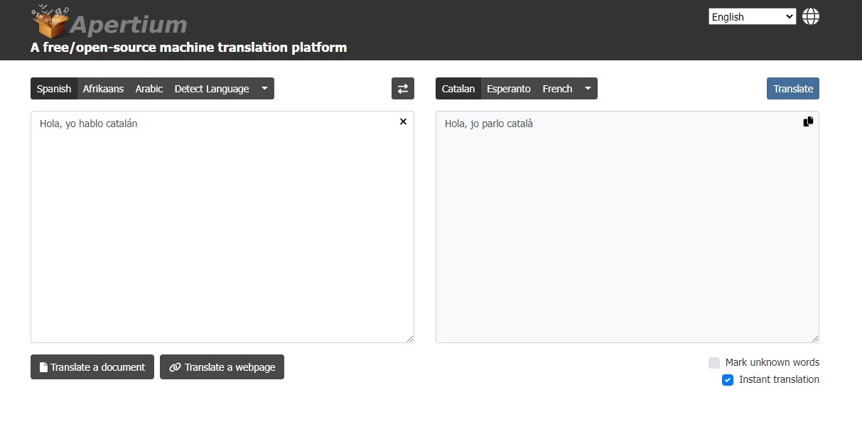 Traductor idioma catalán